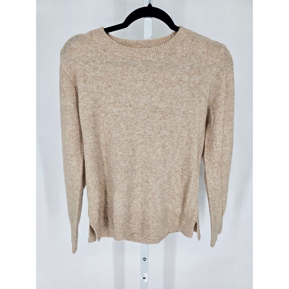 J Crew Womens Sz XS Crew Neck Sweater Extra Soft Fuzzy Beige